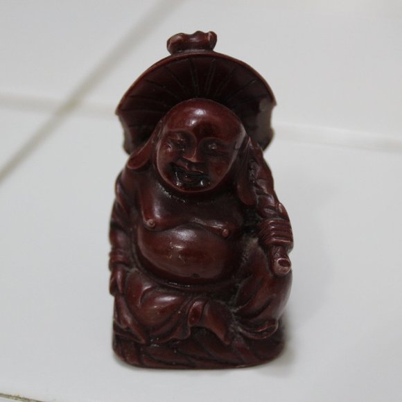 Resin Happy Buddha Mini Figurine Vintage 1980`s Hand Crafted - Picture 1 of 7